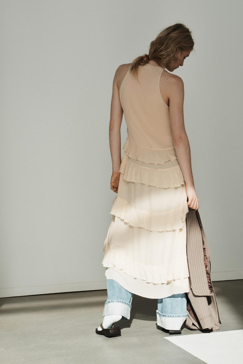 ПЛАТЬЕ МИДИ С ВОЛАНАМИ