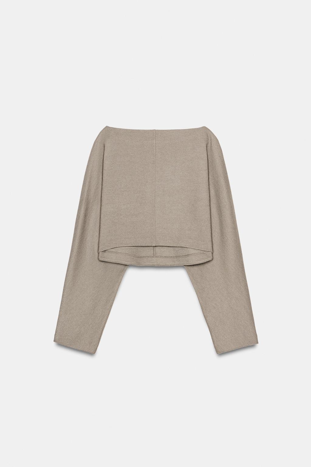 УКОРОЧЕННЫЙ ТОП С ДЛИННЫМИ РУКАВАМИ