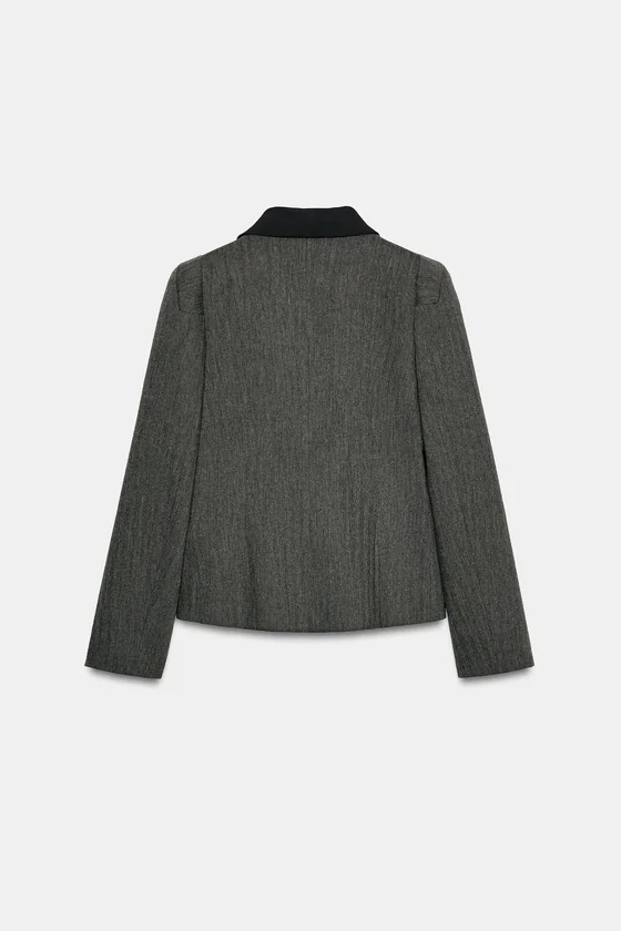БЛЕЙЗЕР ИЗ СМЕСОВОЙ ТКАНИ В ЕЛОЧКУ — ZW COLLECTION