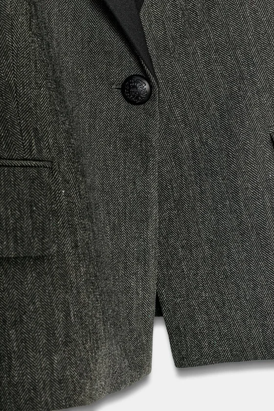 БЛЕЙЗЕР ИЗ СМЕСОВОЙ ТКАНИ В ЕЛОЧКУ — ZW COLLECTION