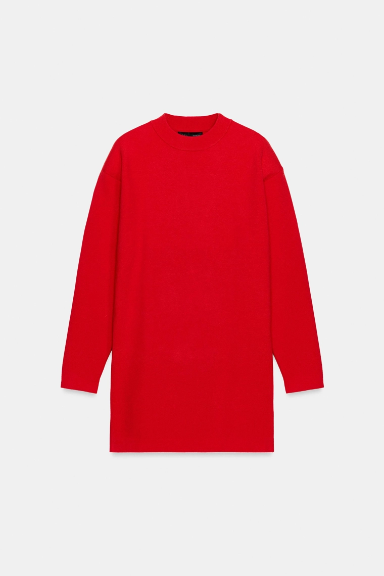 ДЛИННЫЙ СВИТЕР СО СПУЩЕННЫМИ ПЛЕЧАМИ