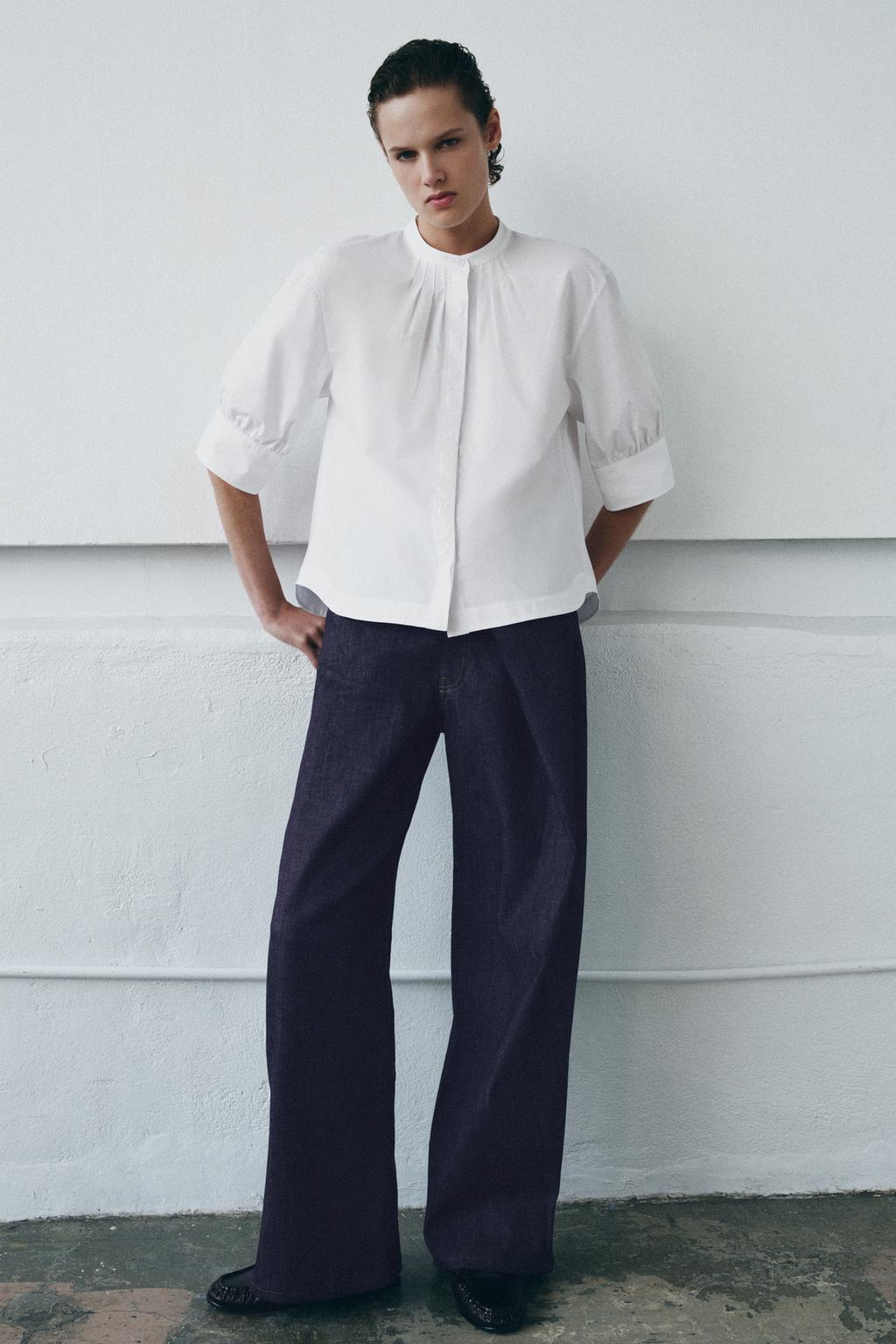 РУБАШКА С ОБЪЕМНЫМИ РУКАВАМИ ZW COLLECTION