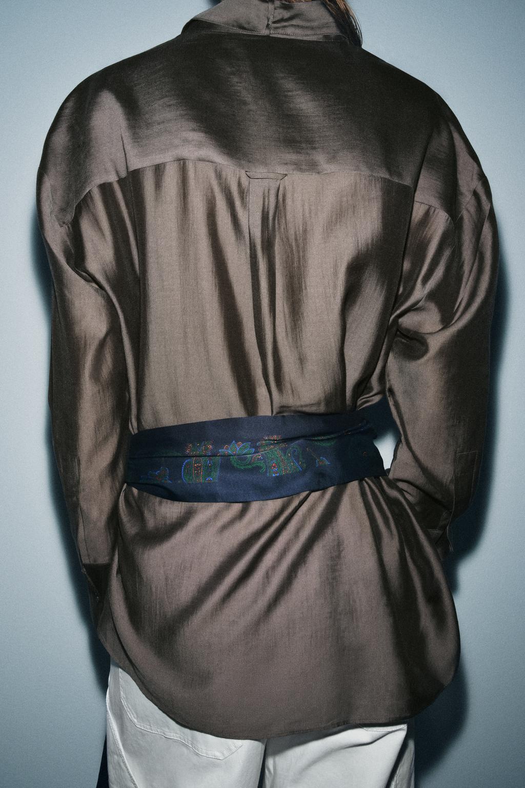 РУБАШКА С КАРМАНАМИ И ЗАВЯЗКАМИ — ZW COLLECTION