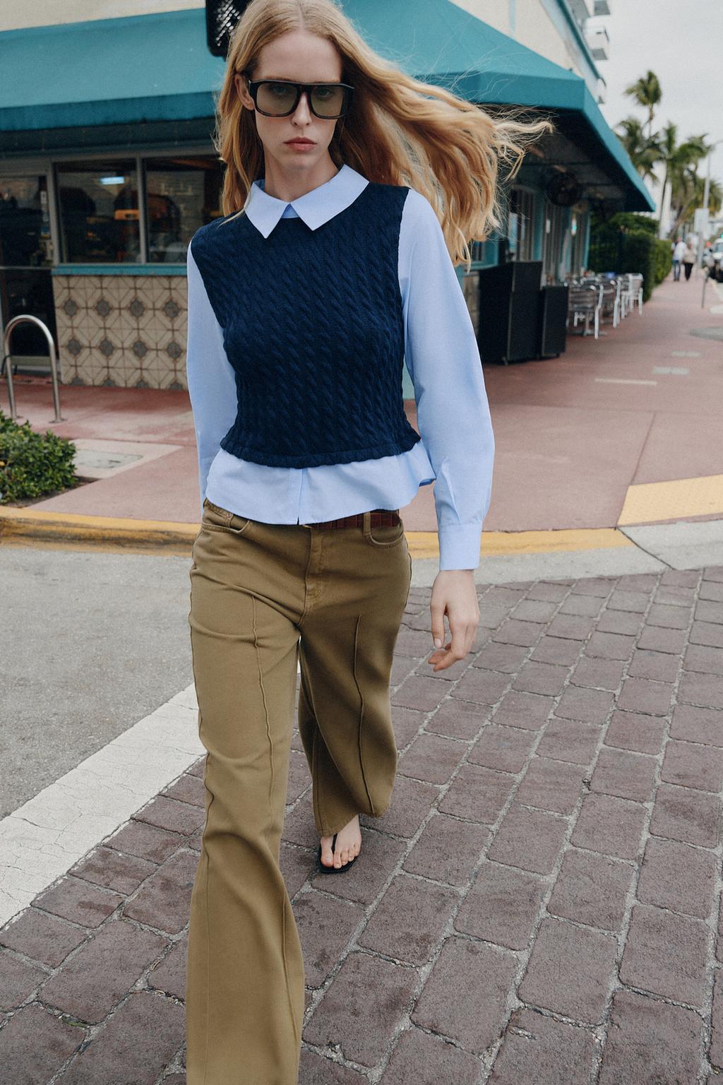 КОМБИНИРОВАННАЯ РУБАШКА ИЗ ПОПЛИНА