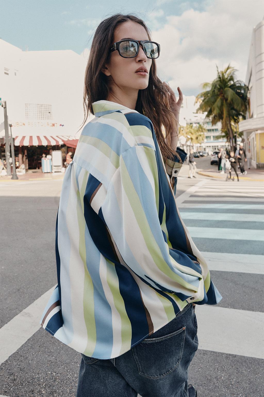 АТЛАСНАЯ РУБАШКА В ПОЛОСКУ