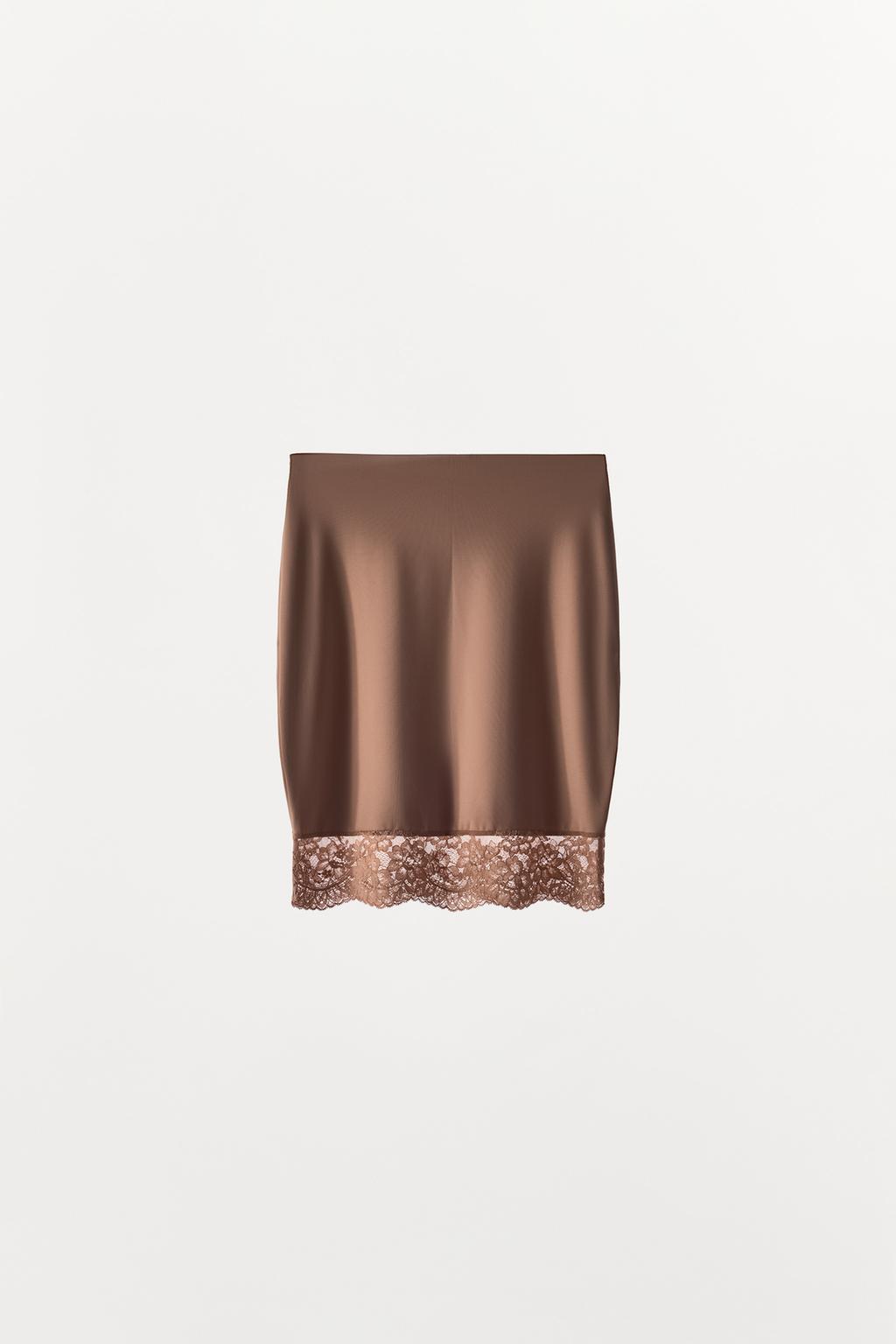 ЮБКА ИЗ ПОЛИАМИДА С КРУЖЕВОМ