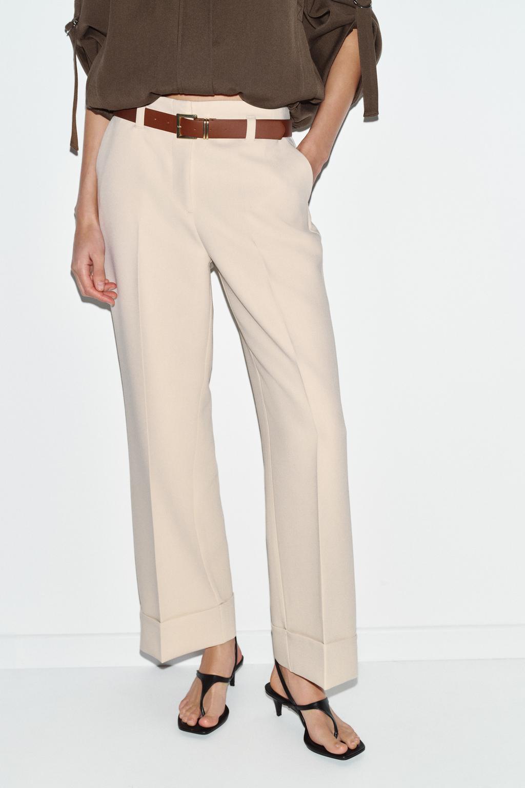 БРЮКИ С ОТВОРОТАМИ И РЕМНЕМ