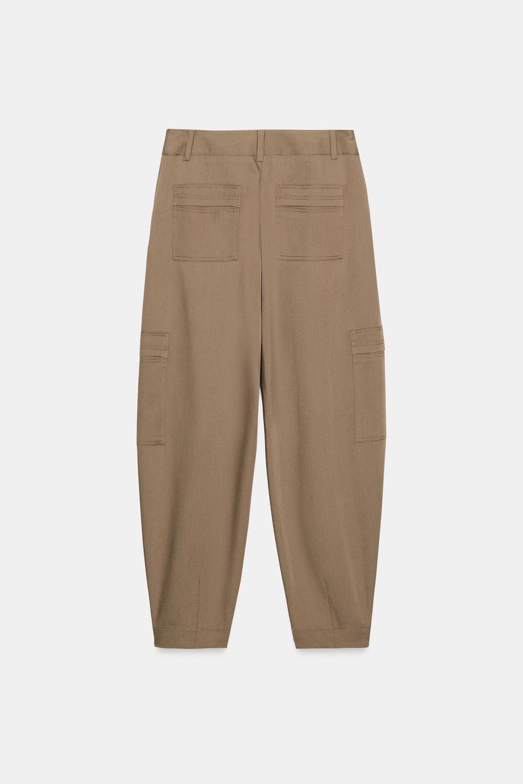 БРЮКИ КАРГО С ВЫСОКОЙ ПОСАДКОЙ