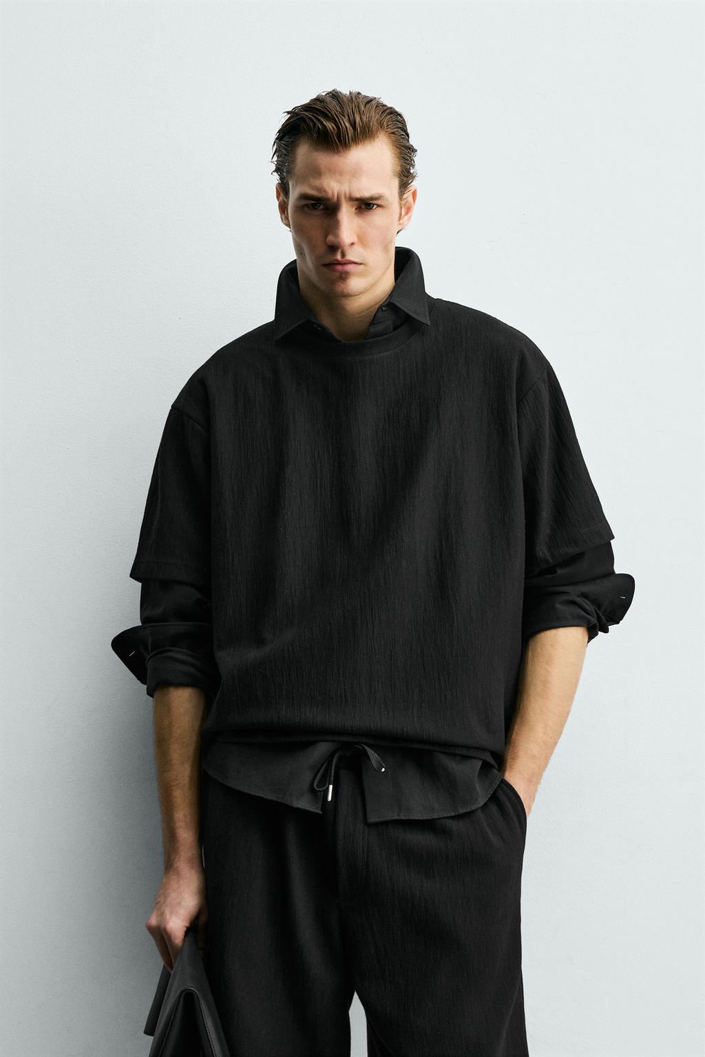 ФУТБОЛКА RELAXED FIT ИЗ РЕЛЬЕФНОЙ ТКАНИ