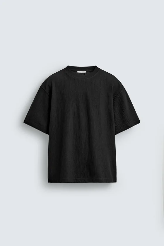ФУТБОЛКА RELAXED FIT ИЗ РЕЛЬЕФНОЙ ТКАНИ