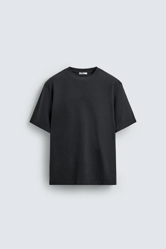 ФУТБОЛКА RELAXED FIT ИЗ РЕЛЬЕФНОЙ ТКАНИ