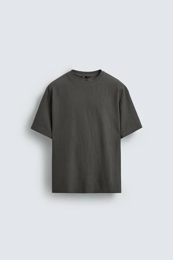 ФУТБОЛКА RELAXED FIT ИЗ РЕЛЬЕФНОЙ ТКАНИ