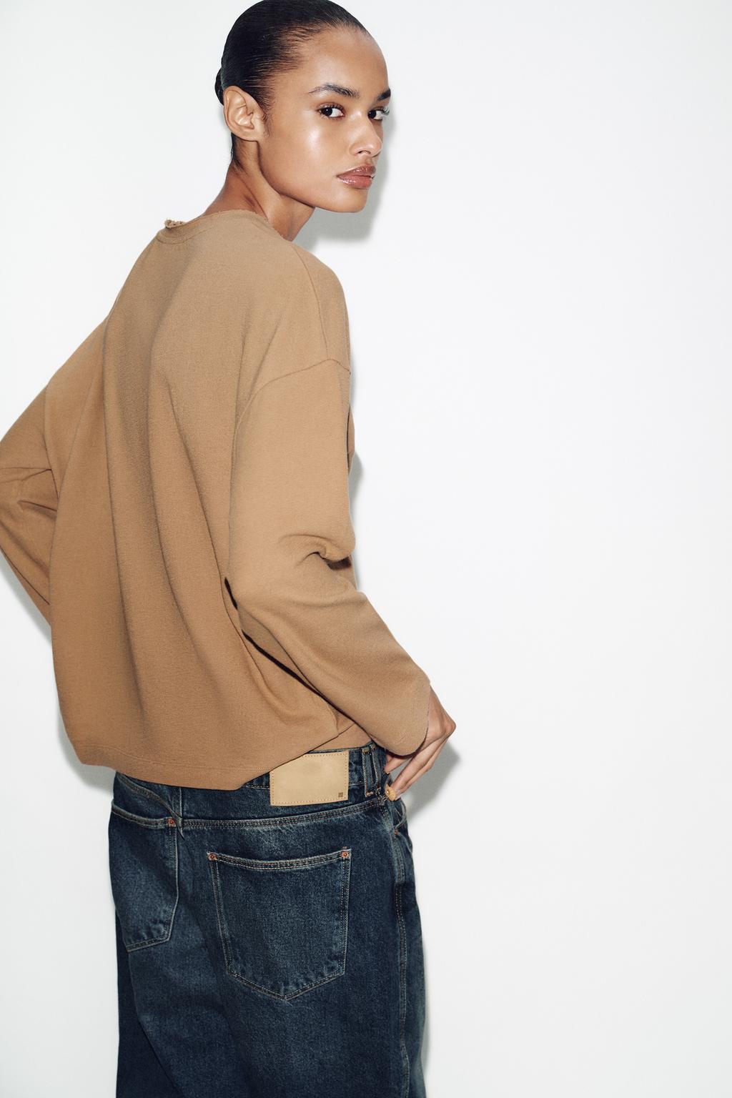 Футболка с длинным рукавом и текстурой