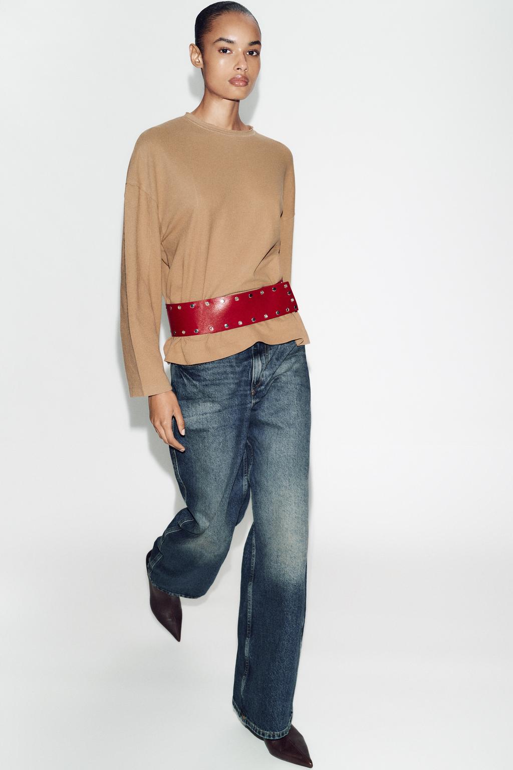 Футболка с длинным рукавом и текстурой