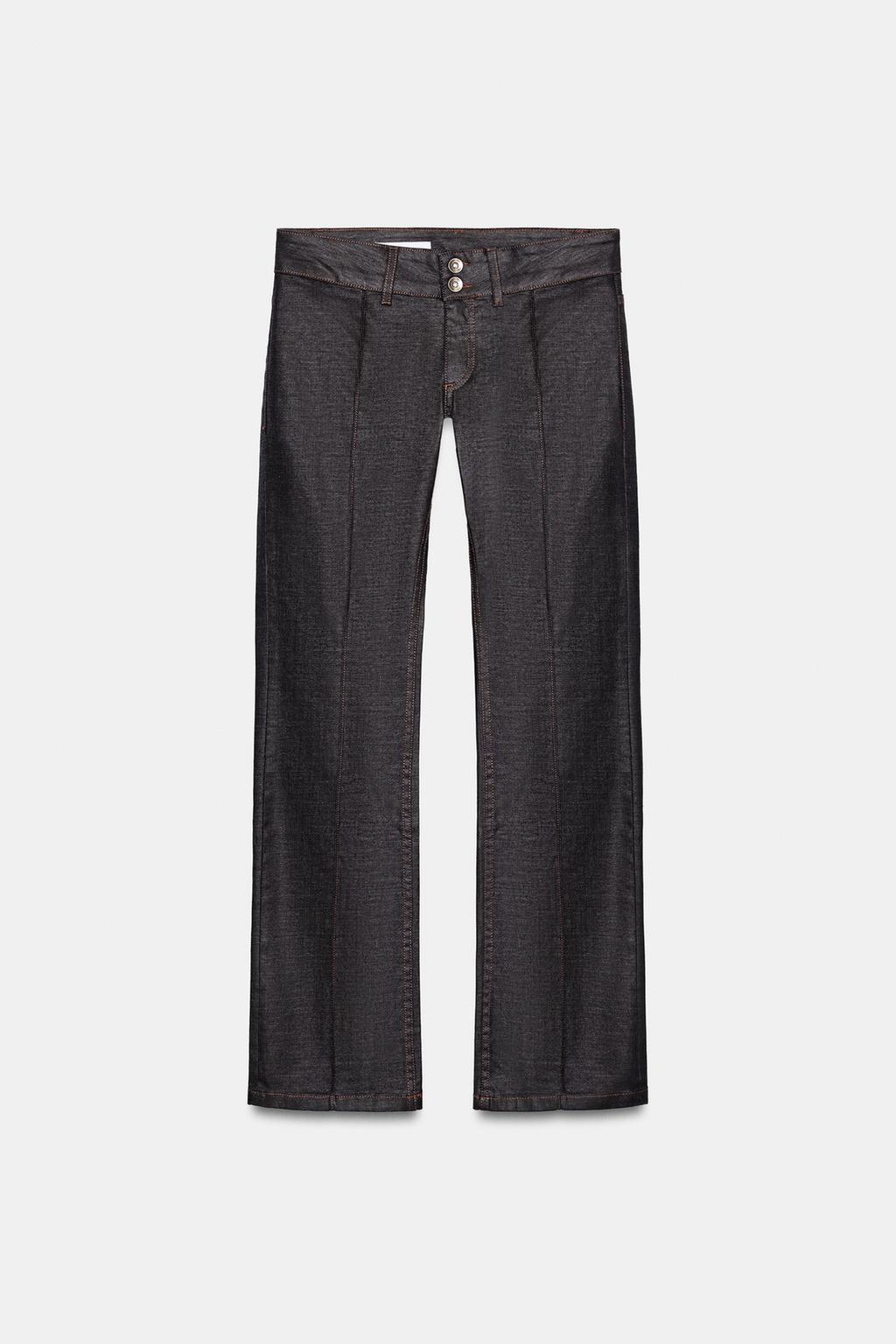 ДЖИНСЫ TRF С НИЗКОЙ ПОСАДКОЙ И ВОЩЕНЫМ ПОКРЫТИЕМ