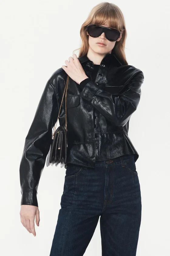 КУРТКА-ПЕПЛУМ ИЗ ИСКУССТВЕННОЙ КОЖИ — THE ITEM ZARA WOMAN