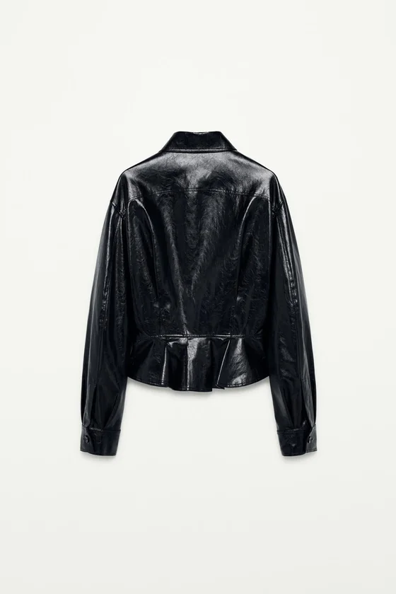 КУРТКА-ПЕПЛУМ ИЗ ИСКУССТВЕННОЙ КОЖИ — THE ITEM ZARA WOMAN