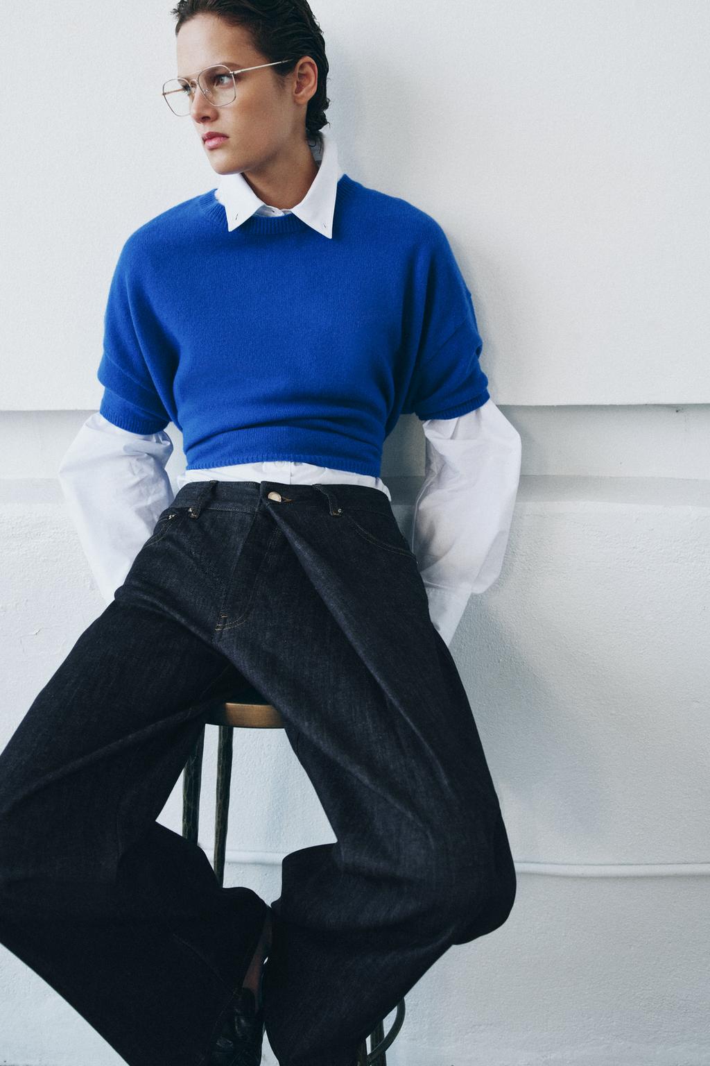 ДЖИНСЫ RELAXED СО СРЕДНЕЙ ПОСАДКОЙ И СКЛАДКАМИ — ZW COLLECTION