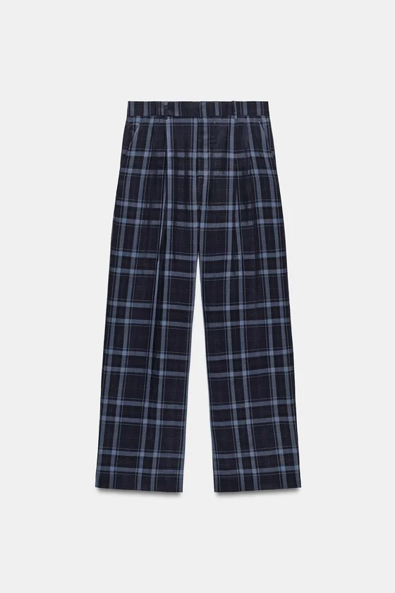 БРЮКИ WIDE-LEG В КЛЕТКУ — ZW COLLECTION