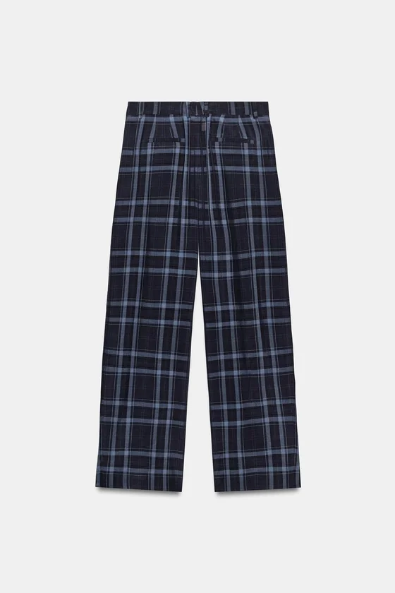 БРЮКИ WIDE-LEG В КЛЕТКУ — ZW COLLECTION