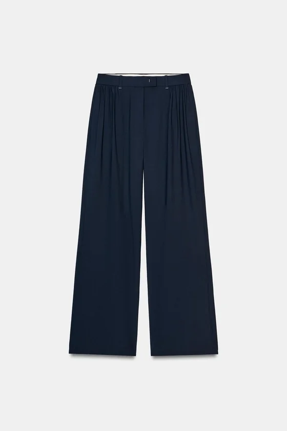БРЮКИ WIDE LEG С ЗАЩИПАМИ — ZW COLLECTION