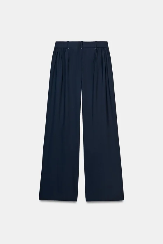 БРЮКИ WIDE LEG С ЗАЩИПАМИ — ZW COLLECTION