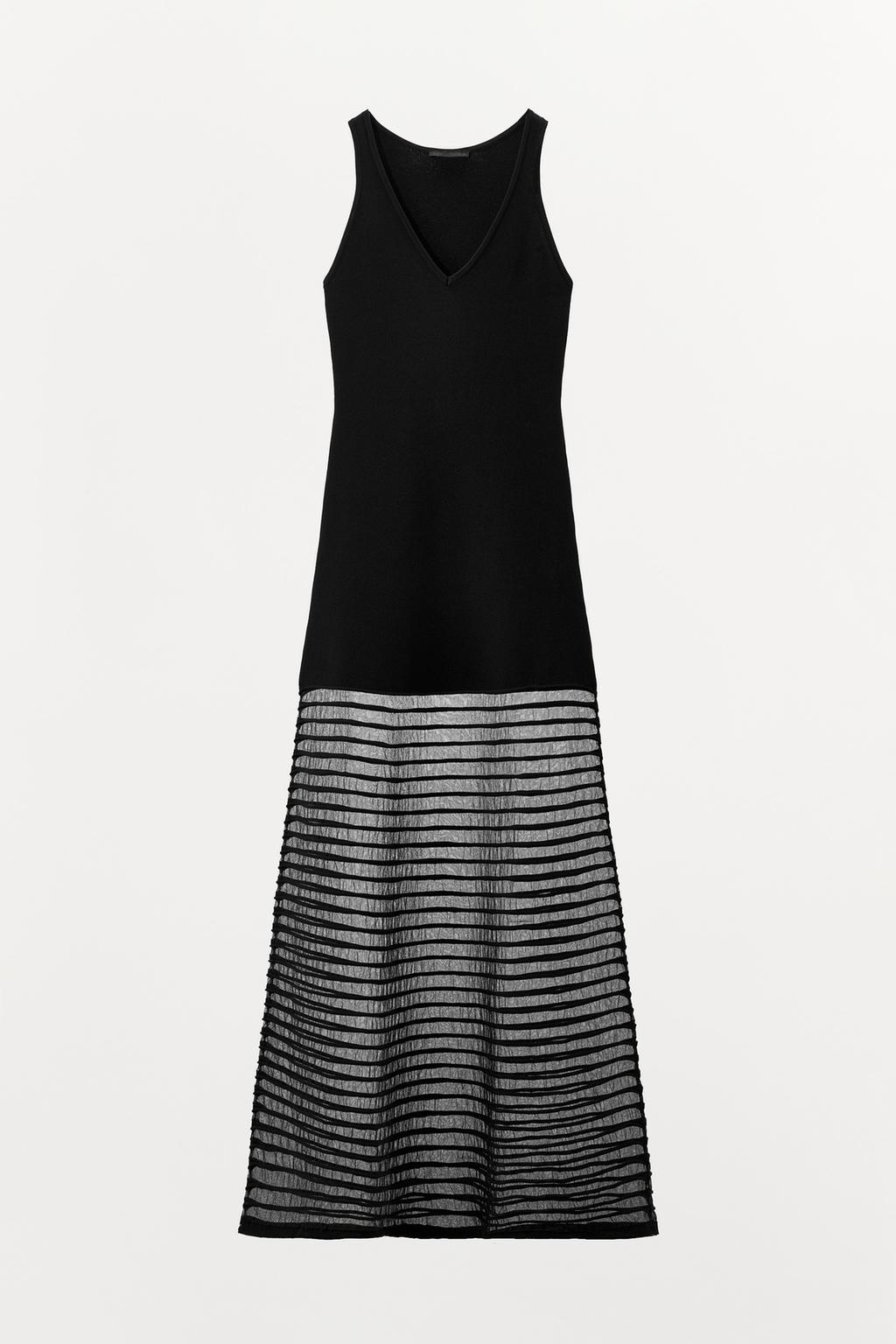 ТРИКОТАЖНОЕ ПЛАТЬЕ ИЗ ПОЛУПРОЗРАЧНОЙ ТКАНИ