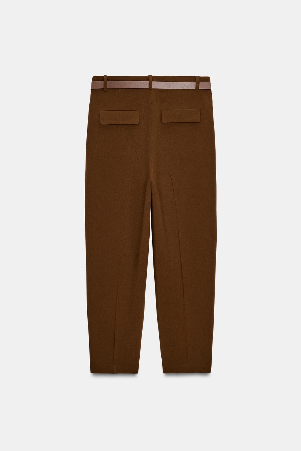 БРЮКИ С ЗАЩИПАМИ И РЕМНЕМ