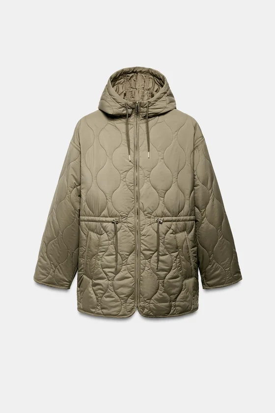 СТЕГАНЫЙ АНОРАК С КАПЮШОНОМ WATER REPELLENT