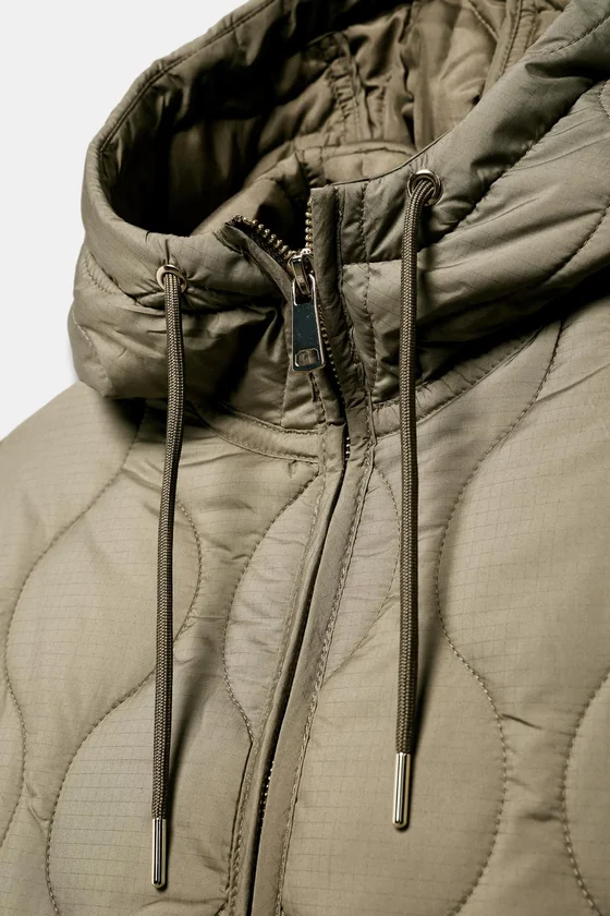 СТЕГАНЫЙ АНОРАК С КАПЮШОНОМ WATER REPELLENT
