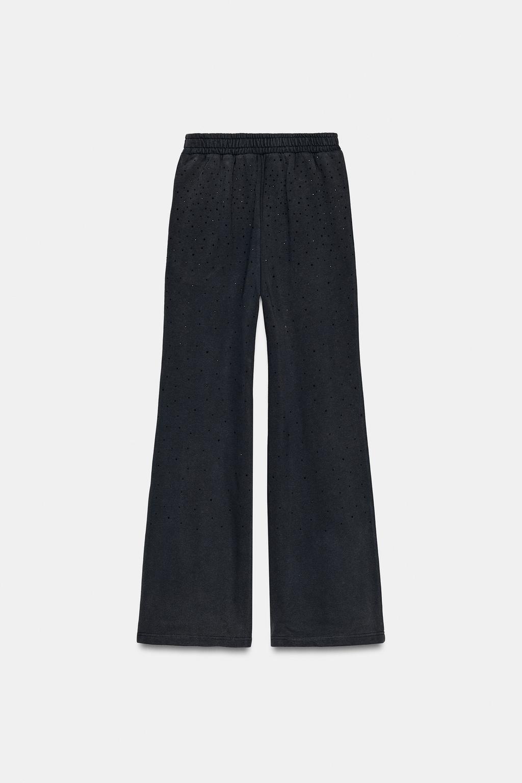 БРЮКИ ИЗ ФУТЕРА С БЛЕСТКАМИ