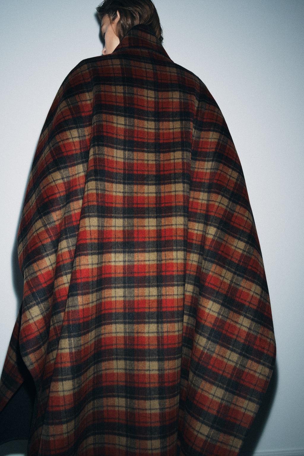 НАКИДКА В КЛЕТКУ ИЗ ШЕРСТИ, ZW COLLECTION, ЛИМИТИРОВАННАЯ СЕРИЯ