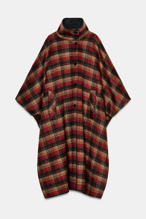 НАКИДКА В КЛЕТКУ ИЗ ШЕРСТИ, ZW COLLECTION, ЛИМИТИРОВАННАЯ СЕРИЯ