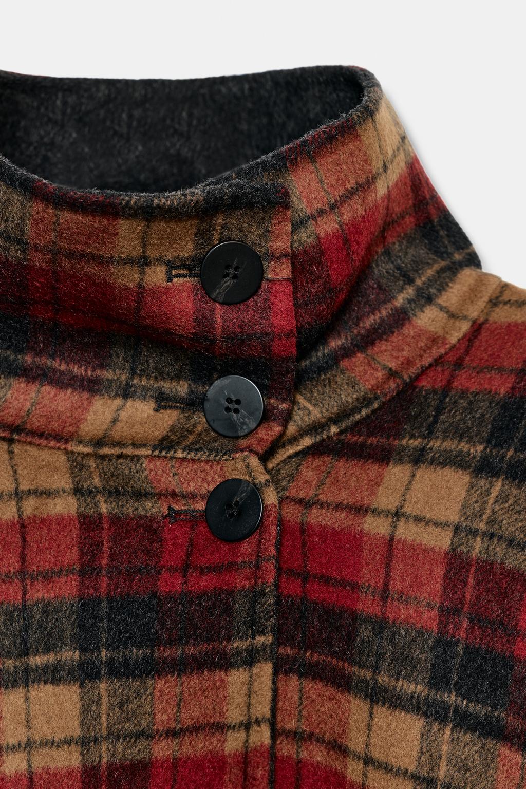 НАКИДКА В КЛЕТКУ ИЗ ШЕРСТИ, ZW COLLECTION, ЛИМИТИРОВАННАЯ СЕРИЯ