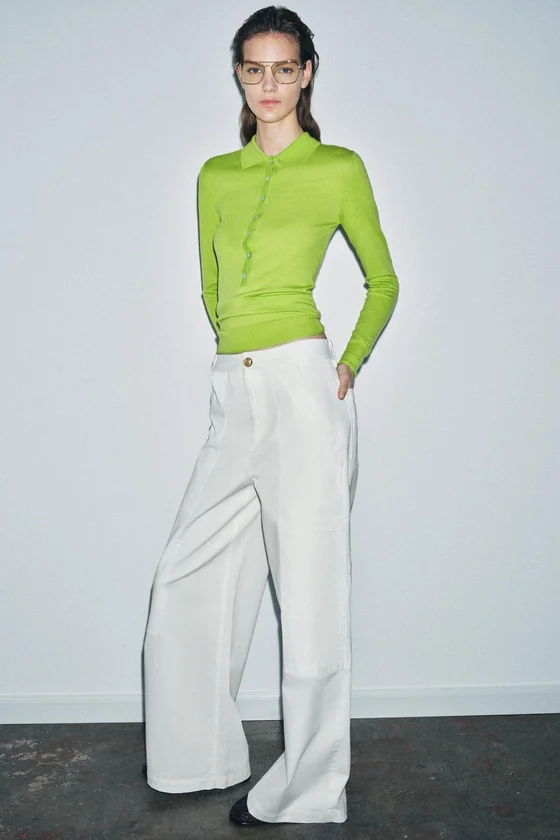 БРЮКИ WIDE-LEG ИЗ ХЛОПКА — ZW COLLECTION
