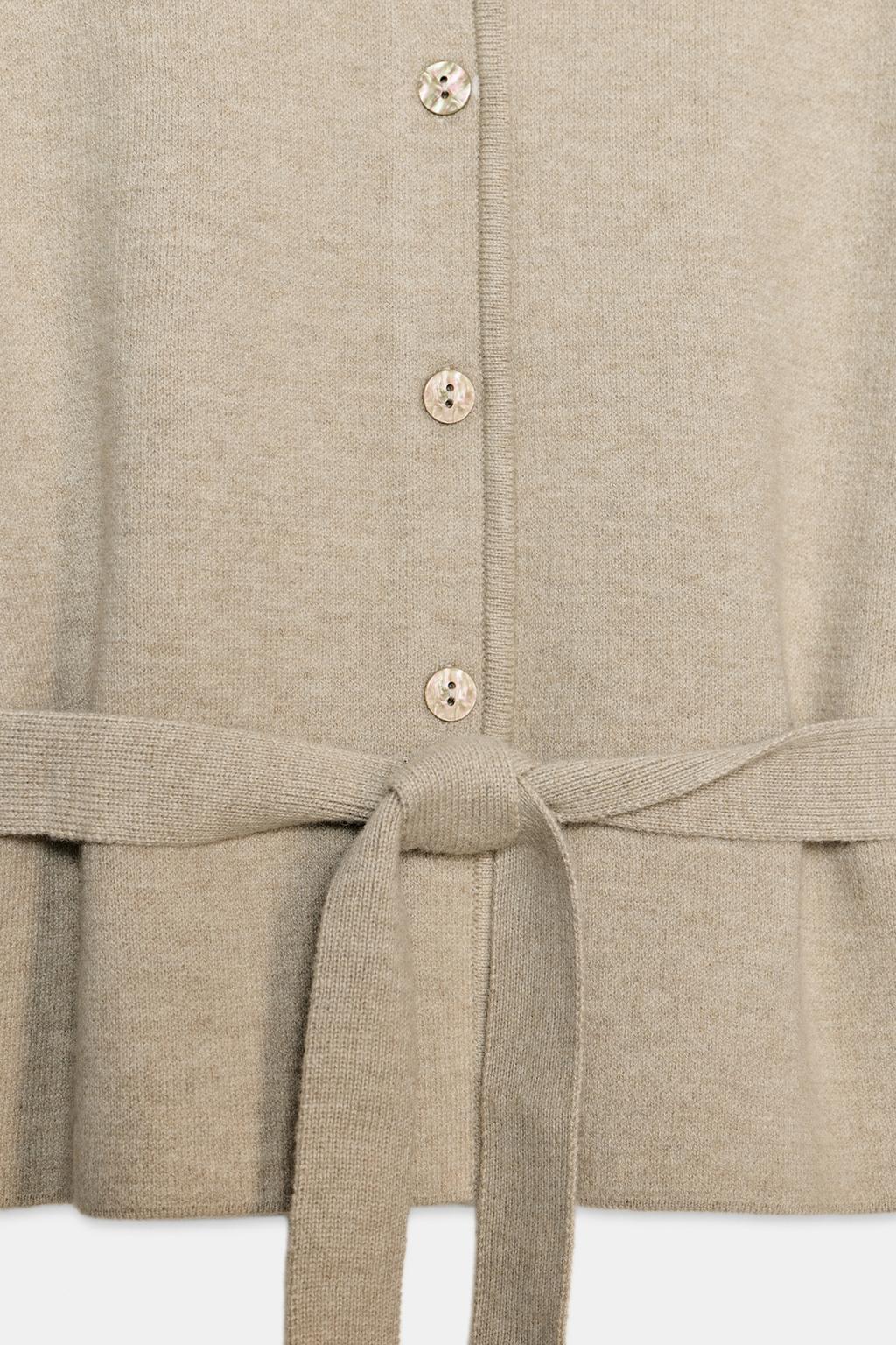 КАРДИГАН С КОРОТКИМИ РУКАВАМИ И ПОЯСОМ