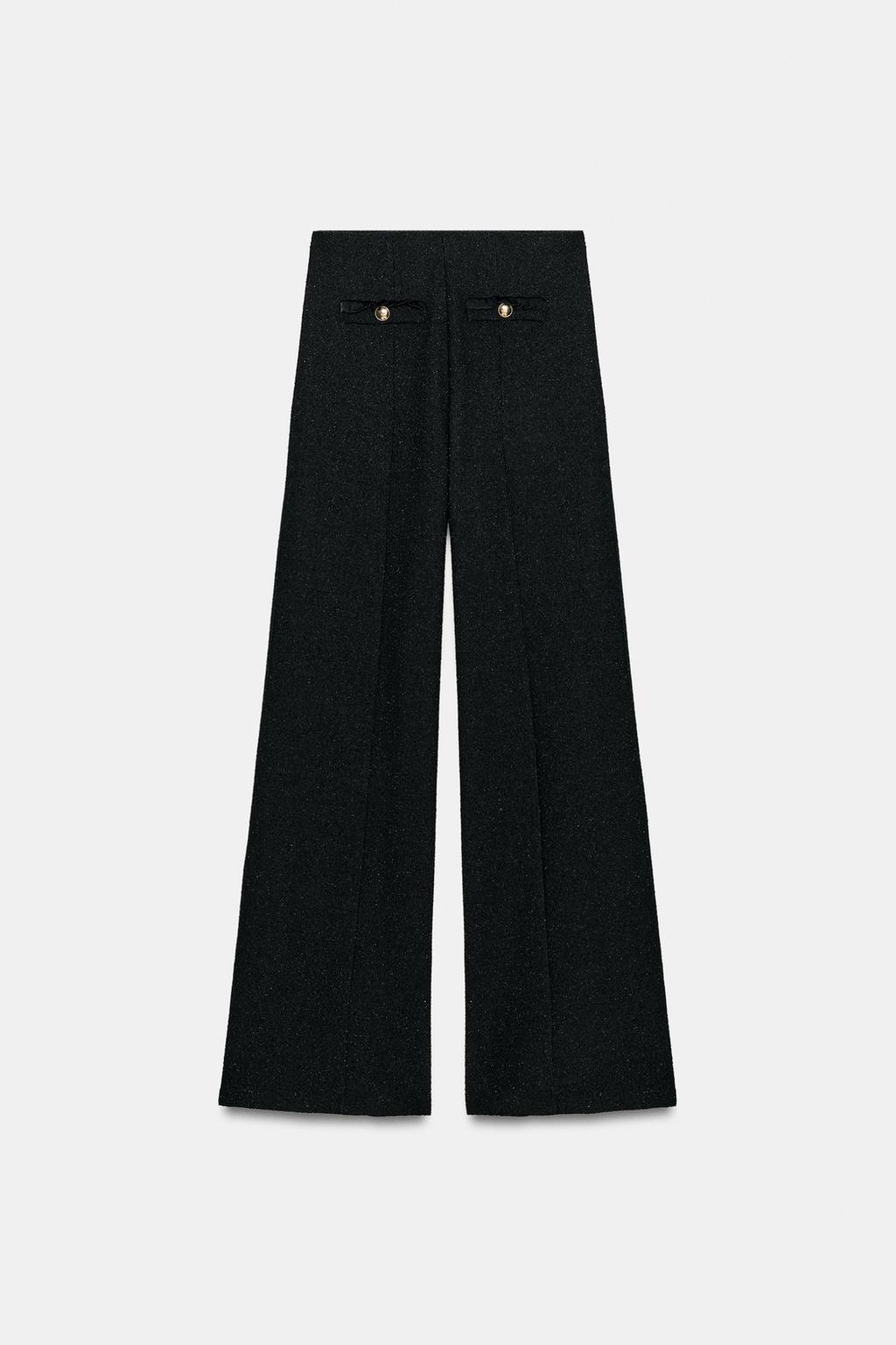 БРЮКИ ИЗ БУКЛЕ С МЕТАЛЛИЗИРОВАННОЙ НИТЬЮ