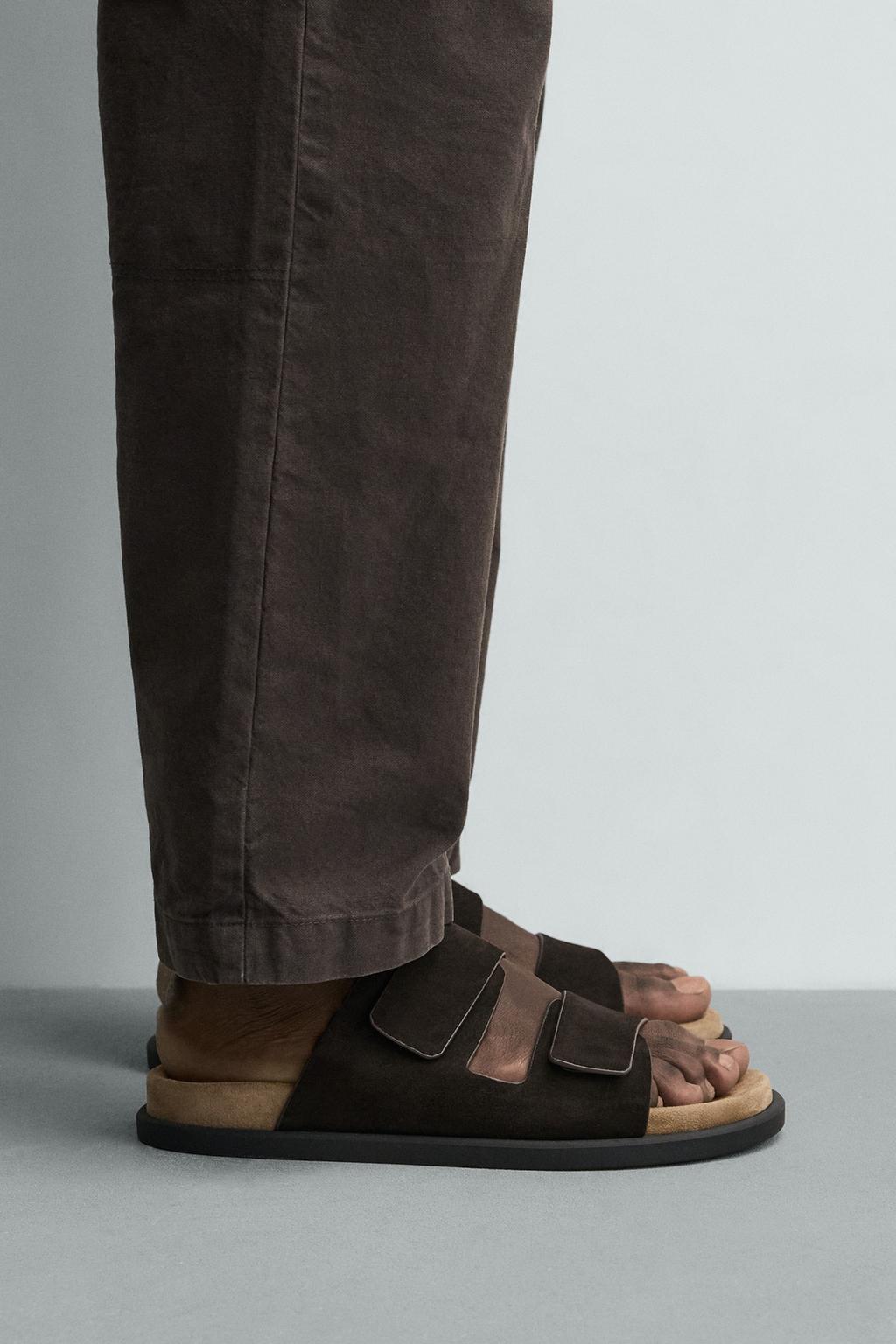 КОЖАНЫЕ САНДАЛИИ С ДВУМЯ РЕМЕШКАМИ