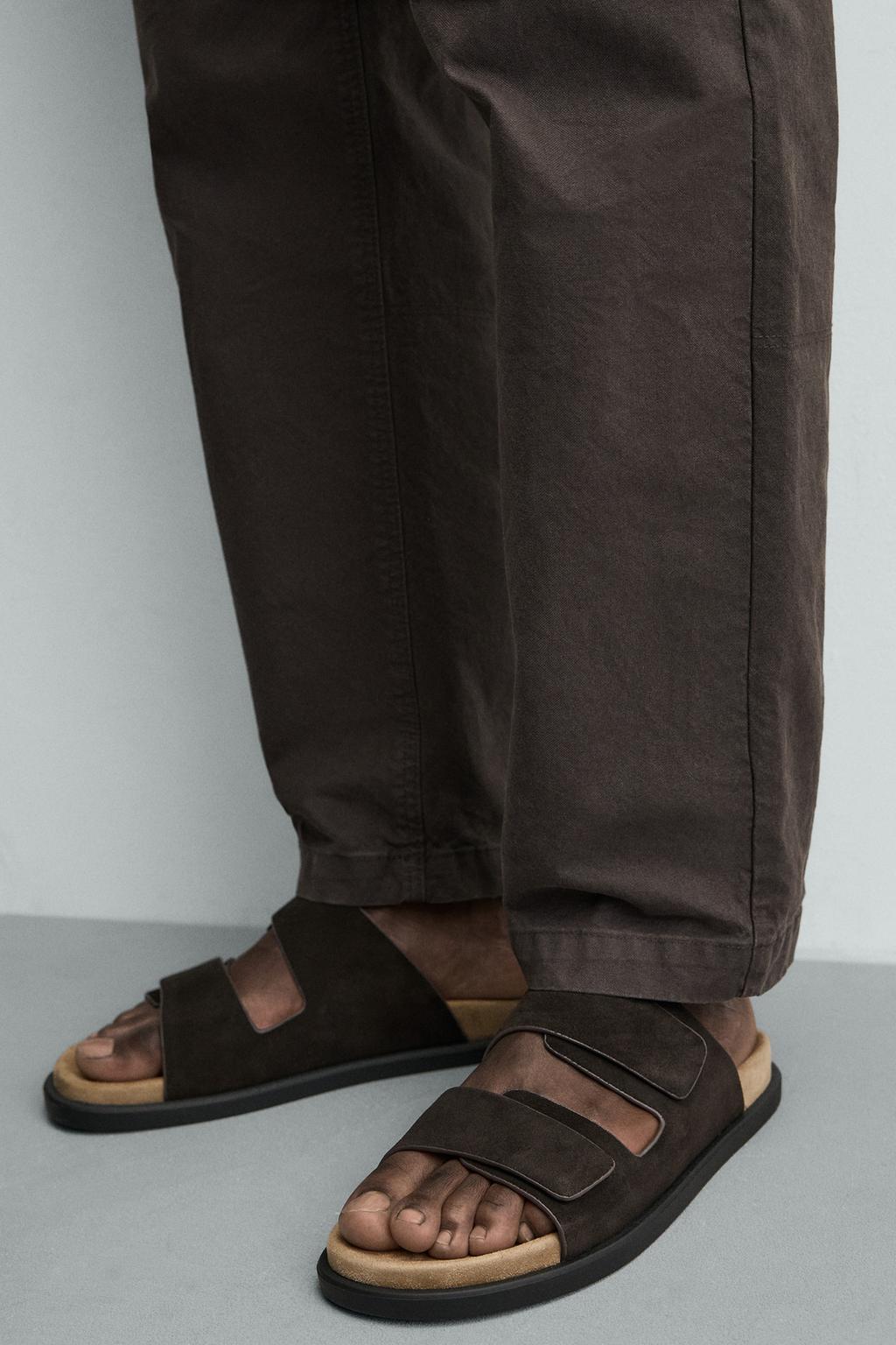 КОЖАНЫЕ САНДАЛИИ С ДВУМЯ РЕМЕШКАМИ