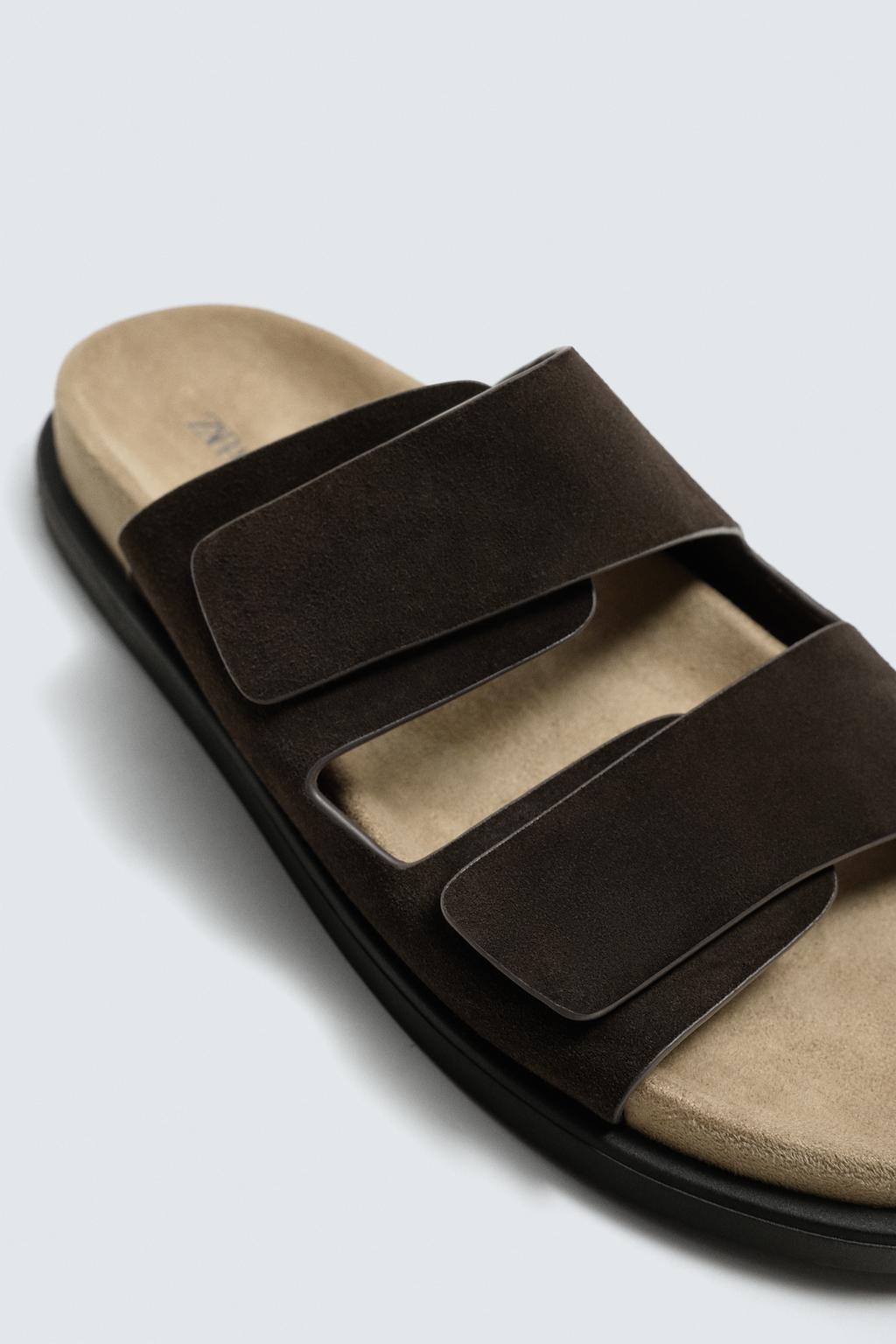 КОЖАНЫЕ САНДАЛИИ С ДВУМЯ РЕМЕШКАМИ