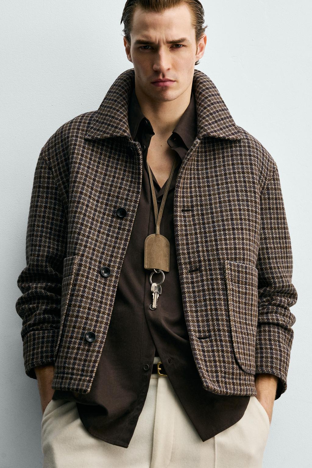 КУРТКА В КЛЕТКУ С КАРМАНАМИ