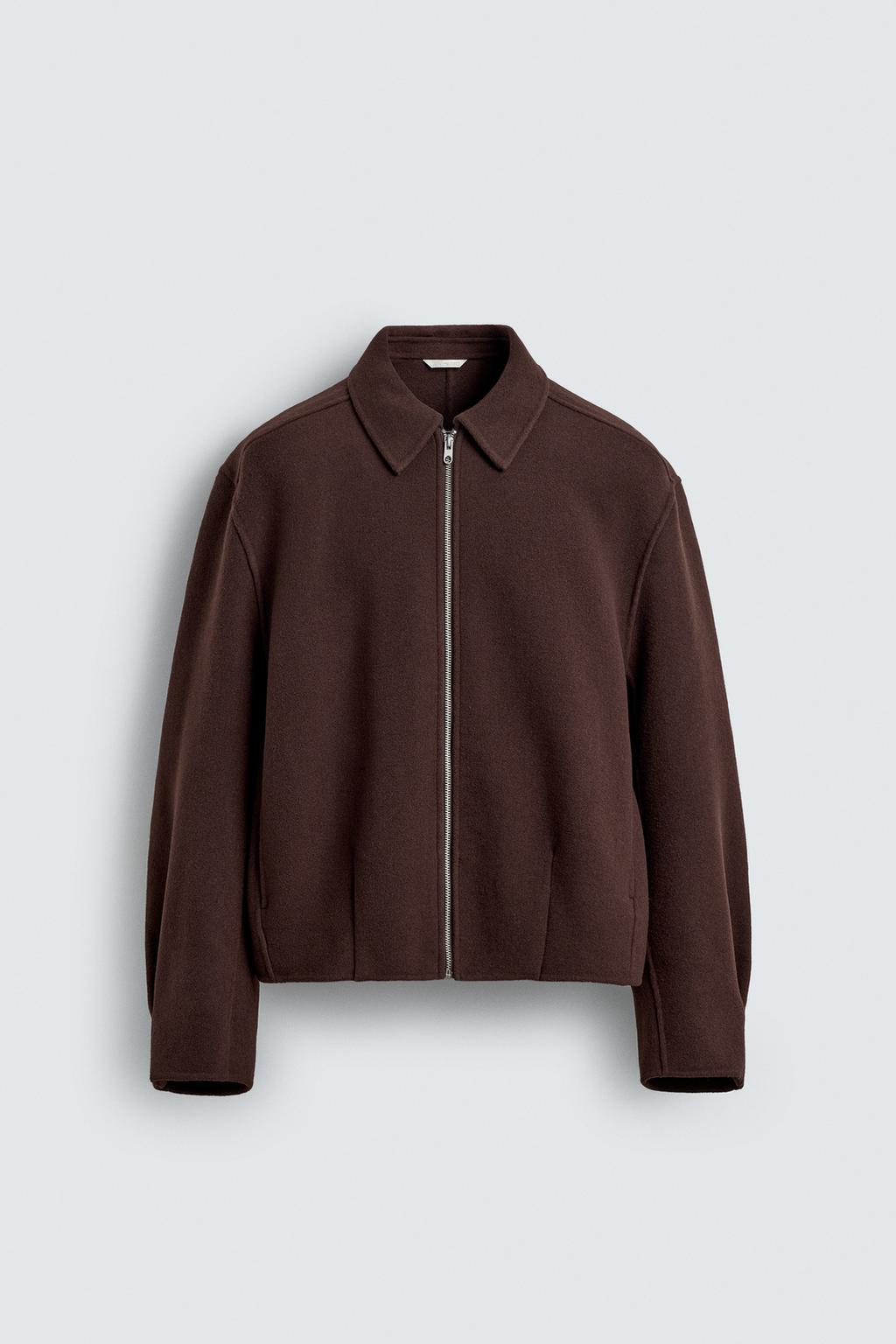 КУРТКА СВОБОДНОГО КРОЯ ИЗ ШЕРСТЯНОЙ ТКАНИ