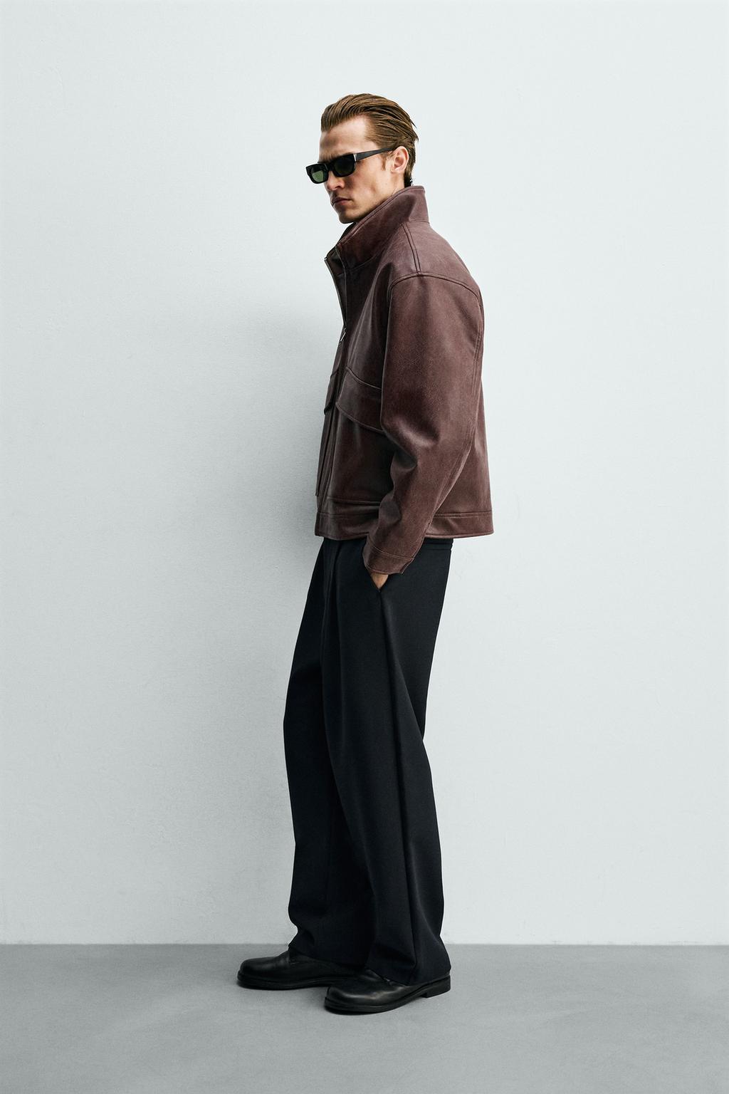 КУРТКА ИЗ ИСКУССТВЕННОЙ КОЖИ С ЭФФЕКТОМ ПОТЕРТОСТИ