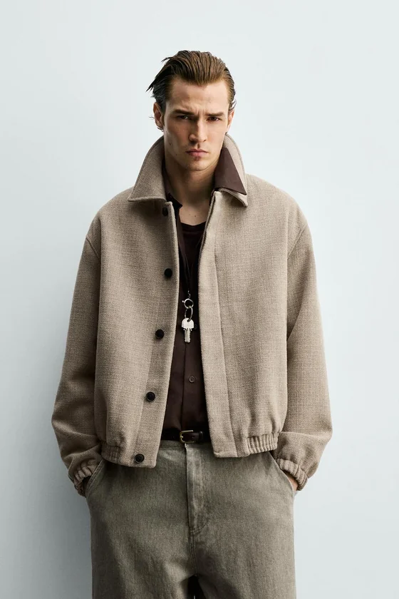 КУРТКА REGULAR FIT С РЕЛЬЕФНОЙ ТКАНЬЮ