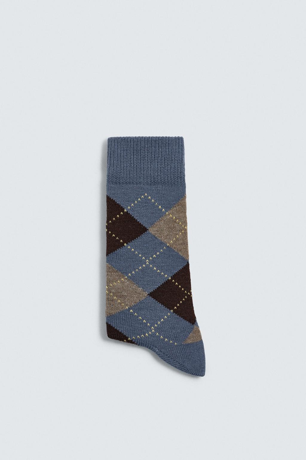 НОСКИ С РОМБАМИ И ШЕРСТЬЮ