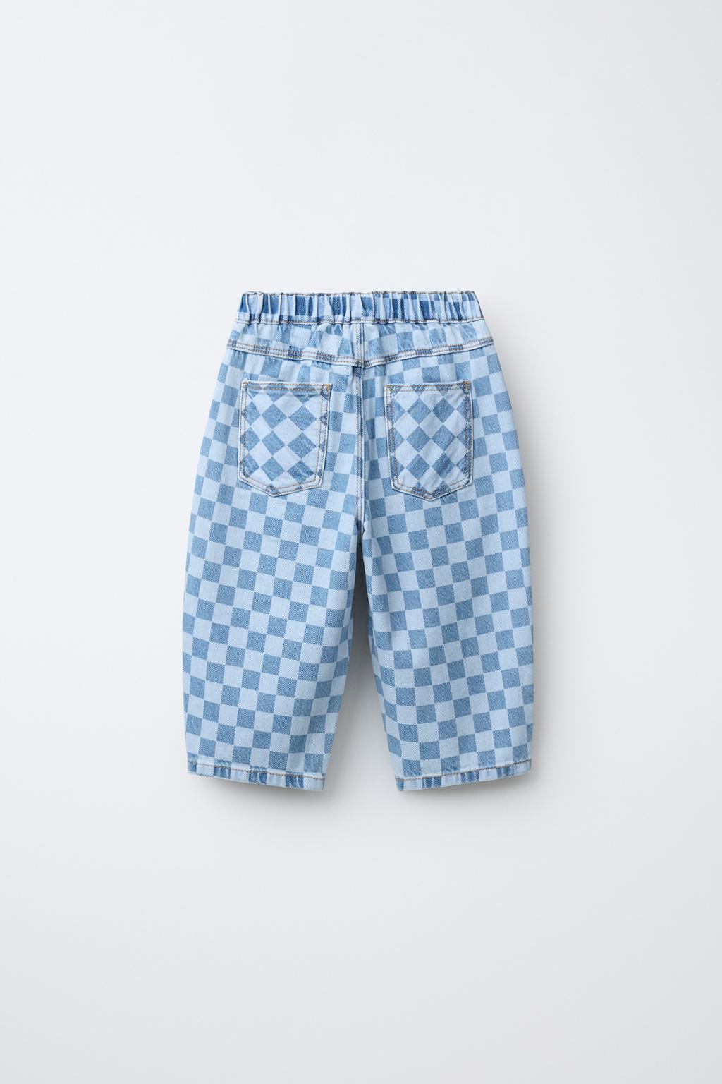 ДЖИНСЫ BALLOON С УЗОРОМ «ШАХМАТНАЯ ДОСКА»