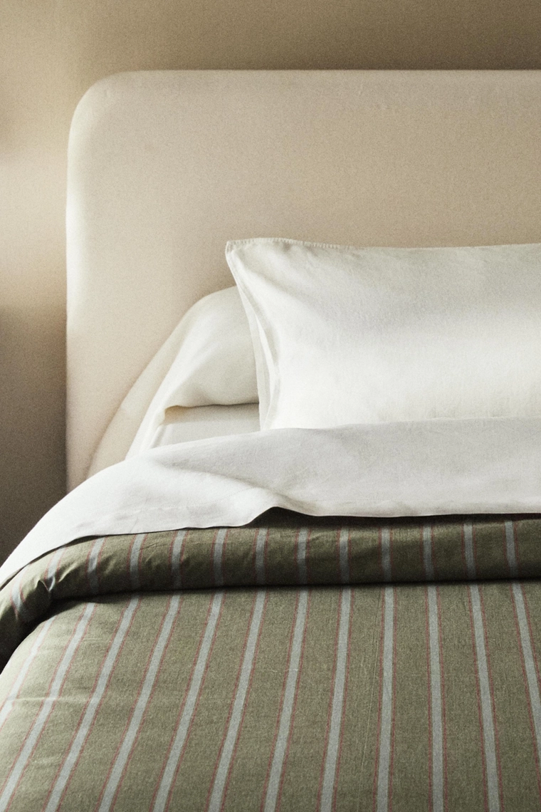 Хлопковое одеяло с полосками