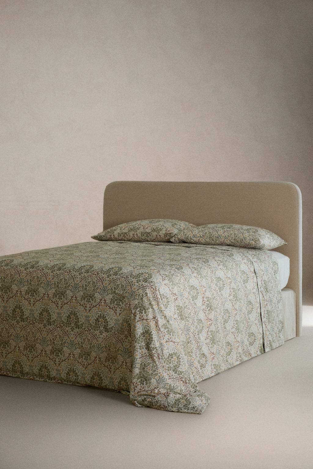 Покрывало из хлопка с сатиновой отделкой morris & co. leaves