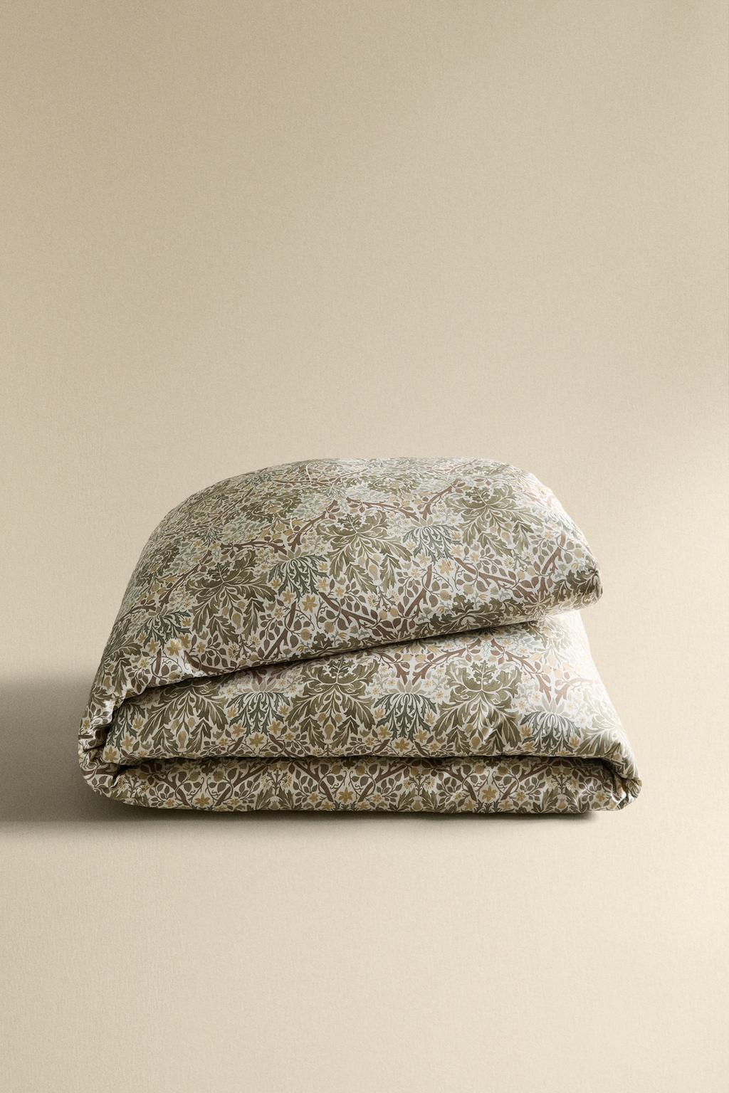 Покрывало из хлопка с сатиновой отделкой morris & co. leaves