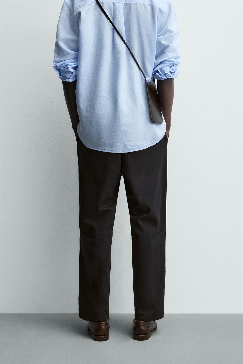 Хлопково-ленщиковые брюки свободного кроя